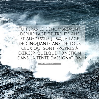 Picture 07 - Nombres 4:30 LSG - tu feras le dénombrement, depuis l'âge de - Bible Verse Picture