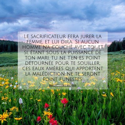 Picture 07 - Nombres 5:19 LSG - Le sacrificateur fera jurer la femme, et lui - Bible Verse Picture
