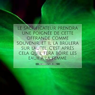 Picture 07 - Nombres 5:26 LSG - le sacrificateur prendra une poignée de cette - Bible Verse Picture