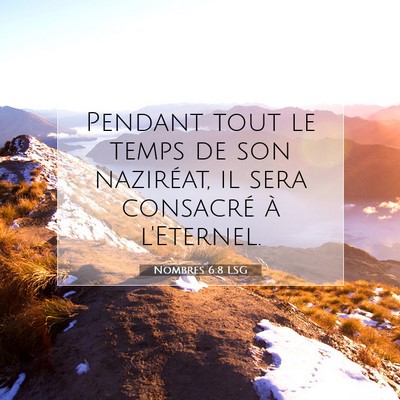 Picture 07 - Nombres 6:8 LSG - Pendant tout le temps de son naziréat, il sera - Bible Verse Picture