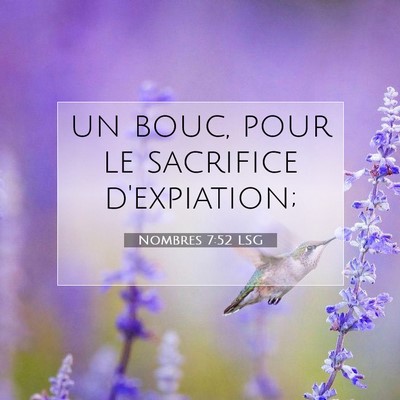 Picture 07 - Nombres 7:52 LSG - un bouc, pour le sacrifice - Bible Verse Picture