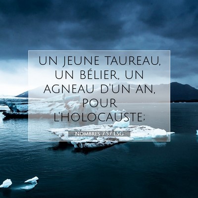 Picture 07 - Nombres 7:57 LSG - un jeune taureau, un bélier, un agneau d'un an, - Bible Verse Picture