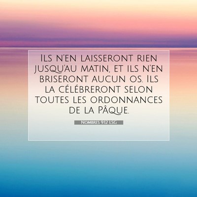 Picture 07 - Nombres 9:12 LSG - Ils n'en laisseront rien jusqu'au matin, et ils - Bible Verse Picture
