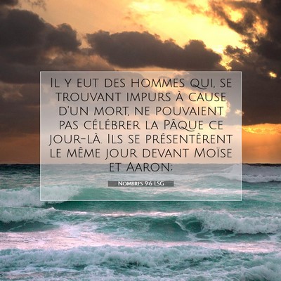 Picture 07 - Nombres 9:6 LSG - Il y eut des hommes qui, se trouvant impurs à - Bible Verse Picture