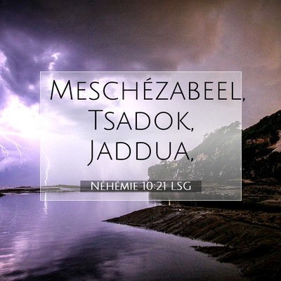 Picture 07 - Néhémie 10:21 LSG - Meschézabeel, Tsadok, - Bible Verse Picture