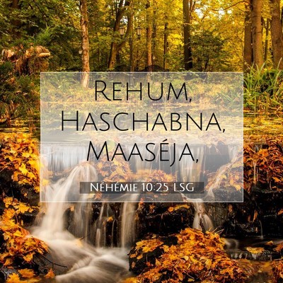 Picture 07 - Néhémie 10:25 LSG - Rehum, Haschabna, - Bible Verse Picture