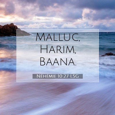 Picture 07 - Néhémie 10:27 LSG - Malluc, Harim, - Bible Verse Picture