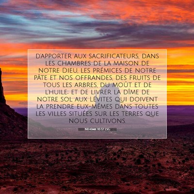 Picture 07 - Néhémie 10:37 LSG - d'apporter aux sacrificateurs, dans les chambres - Bible Verse Picture