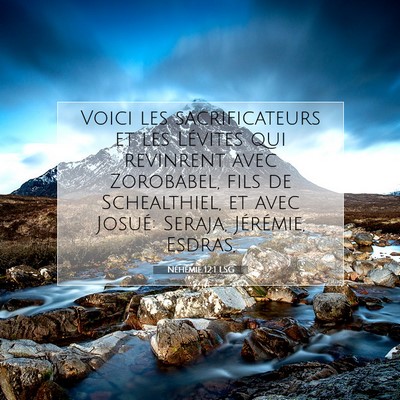 Picture 07 - Néhémie 12:1 LSG - Voici les sacrificateurs et les Lévites qui - Bible Verse Picture