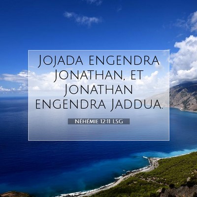 Picture 07 - Néhémie 12:11 LSG - Jojada engendra Jonathan, et Jonathan engendra - Bible Verse Picture