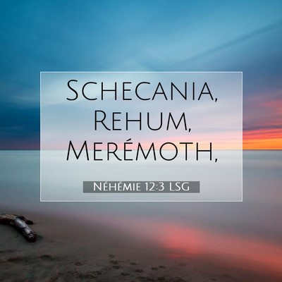Picture 07 - Néhémie 12:3 LSG - Schecania, Rehum, - Bible Verse Picture