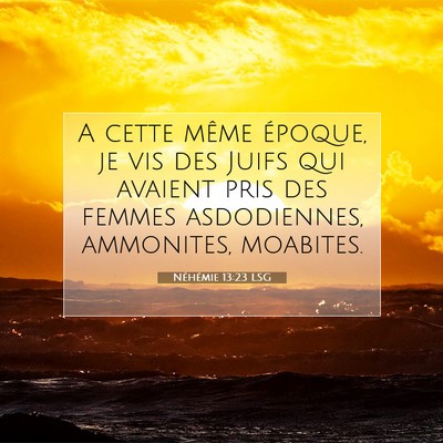Picture 07 - Néhémie 13:23 LSG - A cette même époque, je vis des Juifs qui - Bible Verse Picture
