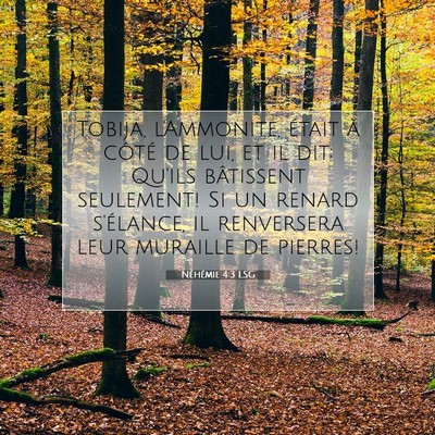Picture 07 - Néhémie 4:3 LSG - Tobija, l'Ammonite, était à côté de lui, et - Bible Verse Picture