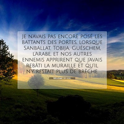 Picture 07 - Néhémie 6:1 LSG - Je n'avais pas encore posé les battants des - Bible Verse Picture