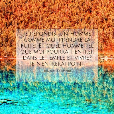 Picture 07 - Néhémie 6:11 LSG - Je répondis: Un homme comme moi prendre la - Bible Verse Picture
