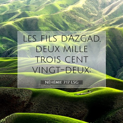 Picture 07 - Néhémie 7:17 LSG - les fils d'Azgad, deux mille trois cent - Bible Verse Picture