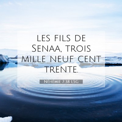 Picture 07 - Néhémie 7:38 LSG - les fils de Senaa, trois mille neuf cent - Bible Verse Picture