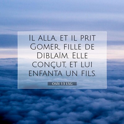 Picture 07 - Osée 1:3 LSG - Il alla, et il prit Gomer, fille de Diblaïm. - Bible Verse Picture