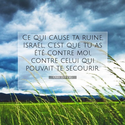 Picture 07 - Osée 13:9 LSG - Ce qui cause ta ruine, Israël, C'est que tu as - Bible Verse Picture