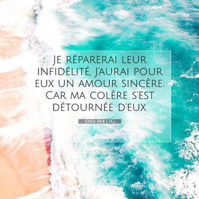 Picture 07 - Osée 14:4 LSG - Je réparerai leur infidélité, J'aurai pour eux - Bible Verse Picture