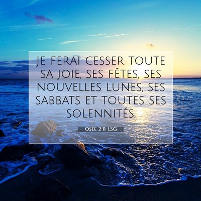 Picture 07 - Osée 2:11 LSG - Je ferai cesser toute sa joie, ses fêtes, ses - Bible Verse Picture