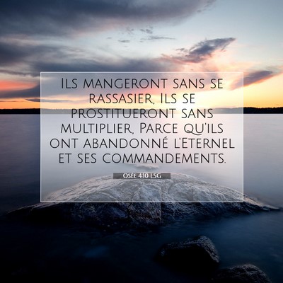Picture 07 - Osée 4:10 LSG - Ils mangeront sans se rassasier, Ils se - Bible Verse Picture