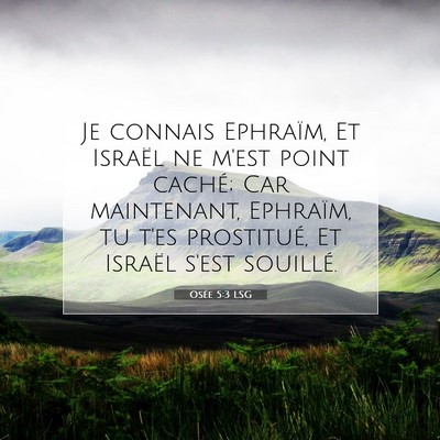 Picture 07 - Osée 5:3 LSG - Je connais Ephraïm, Et Israël ne m'est point - Bible Verse Picture