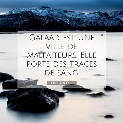 Picture 07 - Osée 6:8 LSG - Galaad est une ville de malfaiteurs, Elle porte - Bible Verse Picture