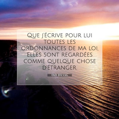 Picture 07 - Osée 8:12 LSG - Que j'écrive pour lui toutes les ordonnances de - Bible Verse Picture