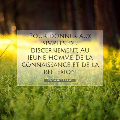Picture 07 - Proverbes 1:4 LSG - Pour donner aux simples du discernement, Au jeune - Bible Verse Picture