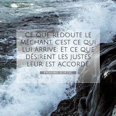 Picture 07 - Proverbes 10:24 LSG - Ce que redoute le méchant, c'est ce qui lui - Bible Verse Picture