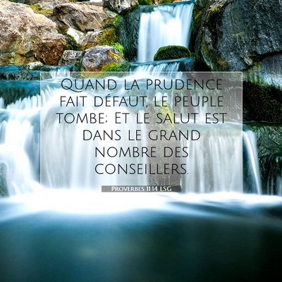 Picture 07 - Proverbes 11:14 LSG - Quand la prudence fait défaut, le peuple tombe; - Bible Verse Picture