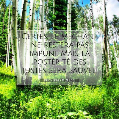 Picture 07 - Proverbes 11:21 LSG - Certes, le méchant ne restera pas impuni, Mais - Bible Verse Picture