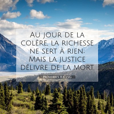 Picture 07 - Proverbes 11:4 LSG - Au jour de la colère, la richesse ne sert à - Bible Verse Picture