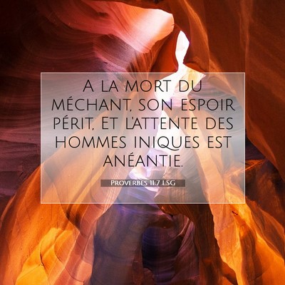 Picture 07 - Proverbes 11:7 LSG - A la mort du méchant, son espoir périt, Et - Bible Verse Picture