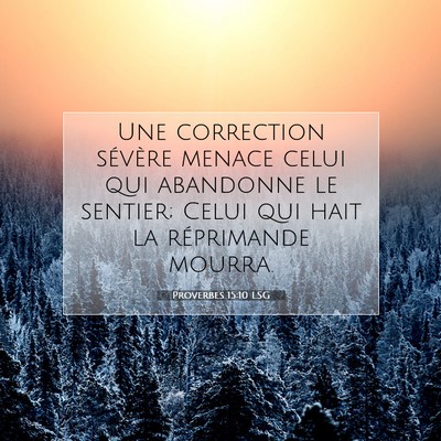 Picture 07 - Proverbes 15:10 LSG - Une correction sévère menace celui qui - Bible Verse Picture
