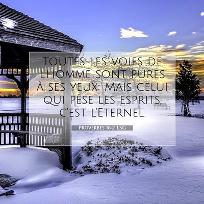 Picture 07 - Proverbes 16:2 LSG - Toutes les voies de l'homme sont pures à ses - Bible Verse Picture
