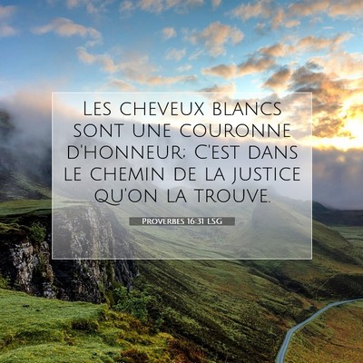 Picture 07 - Proverbes 16:31 LSG - Les cheveux blancs sont une couronne d'honneur; - Bible Verse Picture