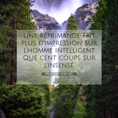 Picture 07 - Proverbes 17:10 LSG - Une réprimande fait plus d'impression sur - Bible Verse Picture