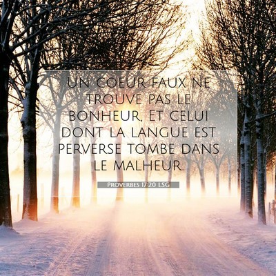 Picture 07 - Proverbes 17:20 LSG - Un coeur faux ne trouve pas le bonheur, Et celui - Bible Verse Picture