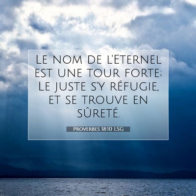 Picture 07 - Proverbes 18:10 LSG - Le nom de l'Eternel est une tour forte; Le juste - Bible Verse Picture