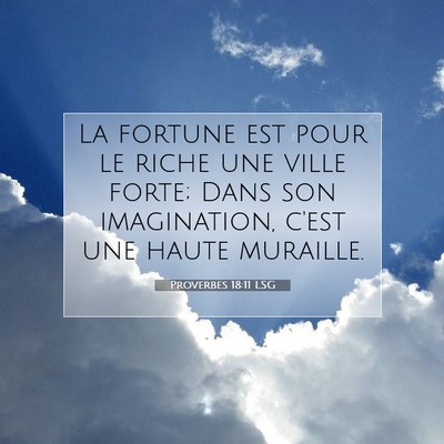 Picture 07 - Proverbes 18:11 LSG - La fortune est pour le riche une ville forte; - Bible Verse Picture