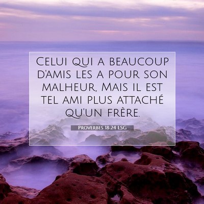 Picture 07 - Proverbes 18:24 LSG - Celui qui a beaucoup d'amis les a pour son - Bible Verse Picture