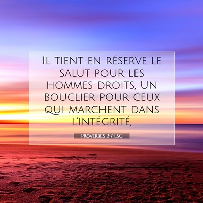 Picture 07 - Proverbes 2:7 LSG - Il tient en réserve le salut pour les hommes - Bible Verse Picture