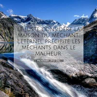 Picture 07 - Proverbes 21:12 LSG - Le juste considère la maison du méchant; - Bible Verse Picture