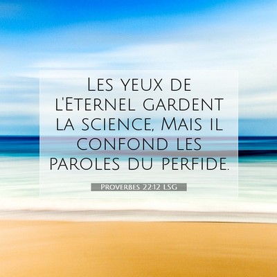 Picture 07 - Proverbes 22:12 LSG - Les yeux de l'Eternel gardent la science, Mais il - Bible Verse Picture