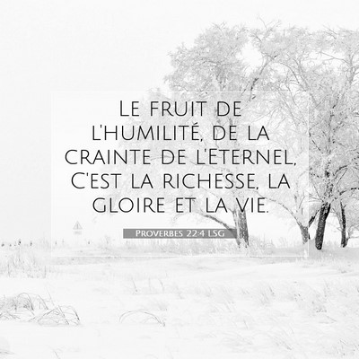 Picture 07 - Proverbes 22:4 LSG - Le fruit de l'humilité, de la crainte de - Bible Verse Picture