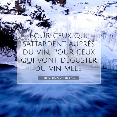 Picture 07 - Proverbes 23:30 LSG - Pour ceux qui s'attardent auprès du vin, Pour - Bible Verse Picture