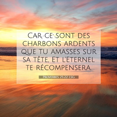 Picture 07 - Proverbes 25:22 LSG - Car ce sont des charbons ardents que tu amasses - Bible Verse Picture