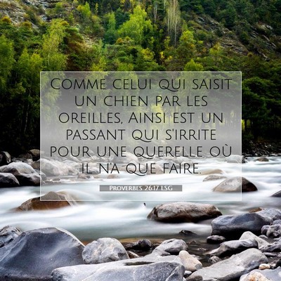 Picture 07 - Proverbes 26:17 LSG - Comme celui qui saisit un chien par les oreilles, - Bible Verse Picture